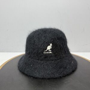 Kangoo Red Dragon Hat Bucket One Size Black Angora Fuzzy Knit Winter Casual Cozy